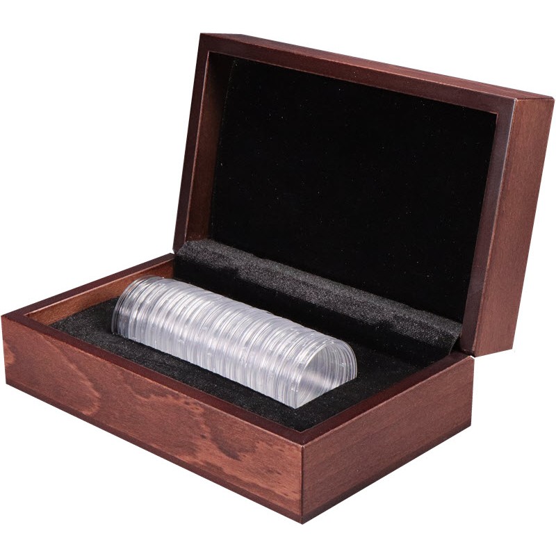 Футляр деревянный на 20 монет Георгий Победоносец (роллом)