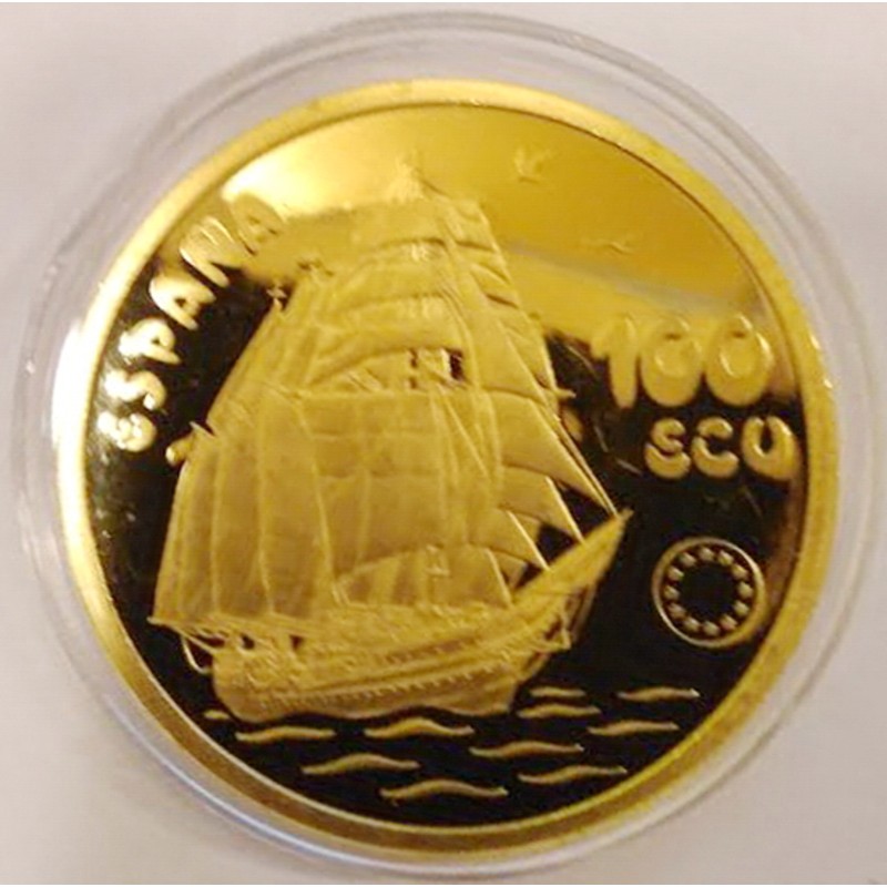 Золотая монета Испании «Хуан де Бурбон» 1993 г.в., 31.1 г чистого золота (проба 0.900)