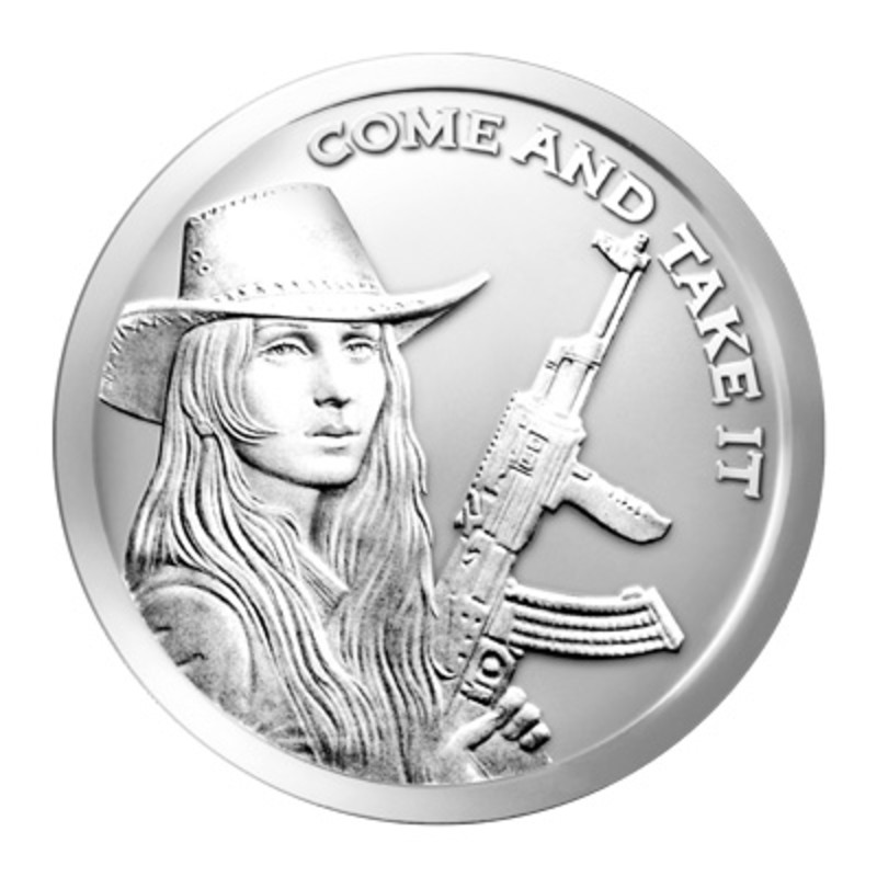 Серебряный жетон США «Приди и возьми» 2014 г.в., 31.1 г чистого серебра (проба 0.999)